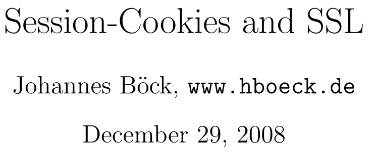 Session-Cookies and SSL, 2008